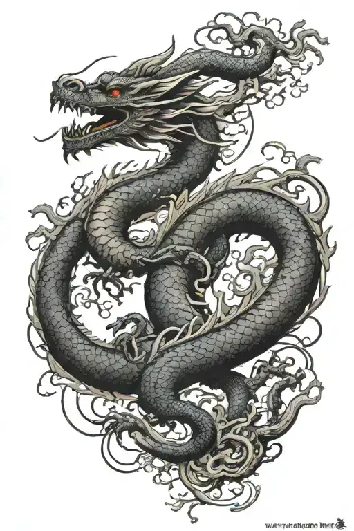 Dragon, tree of life you will remember tattoo design idea