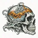 skull melting tattoo design idea