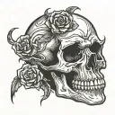 skull melting tattoo design idea