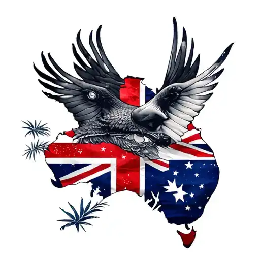 new Zealand Australia America combined tattoo design idea