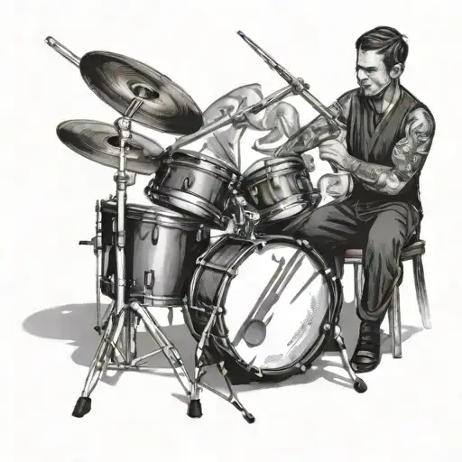 drummer playing tattoo design idea
