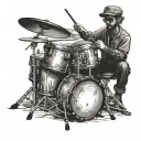 drummer playing tattoo design idea