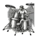 drummer playing tattoo design idea