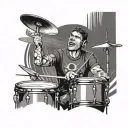 drummer playing tattoo design idea