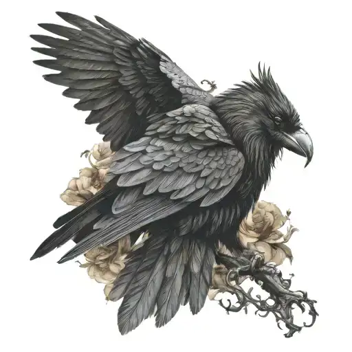 crow odin tattoo design idea
