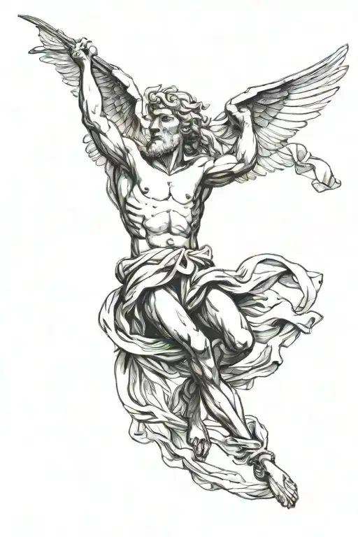 Inspired by the Sistine Chapel, Courage and Persistence. A tattoo which illustrates ambition and the desire for success. tattoo design idea