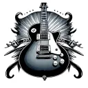rock n roll guitar tattoo design idea