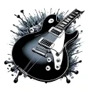 rock n roll guitar tattoo design idea