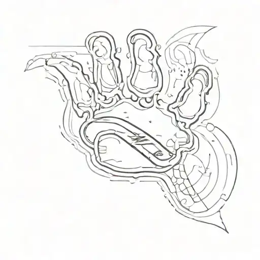 dog paw print with Nike name cursive below tattoo design idea