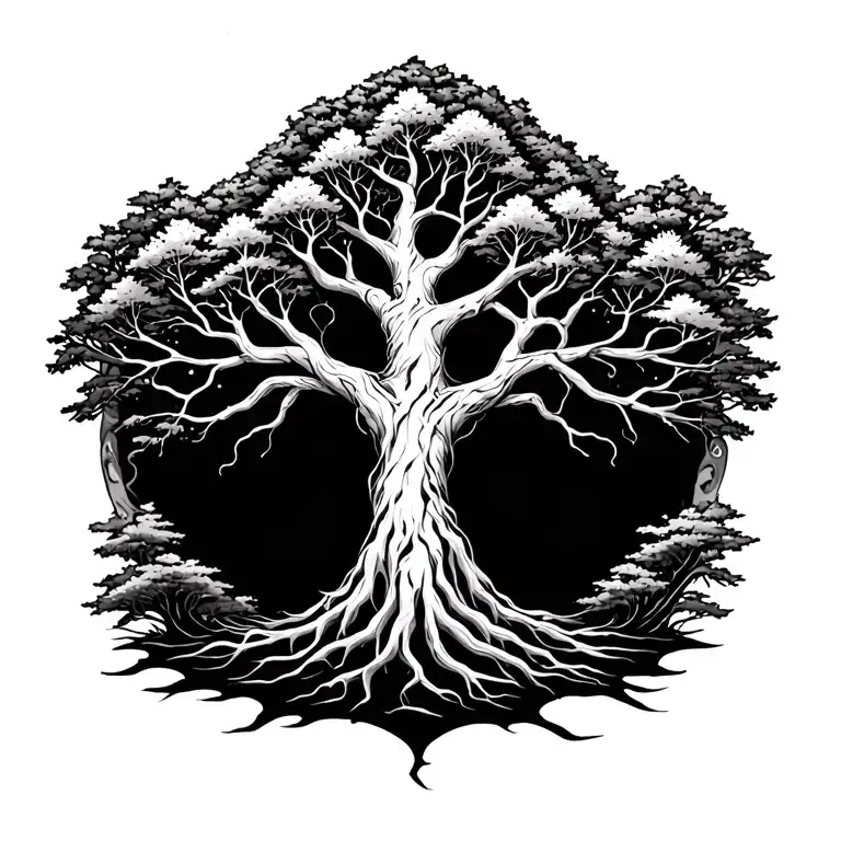 gaia tree tattoo design idea
