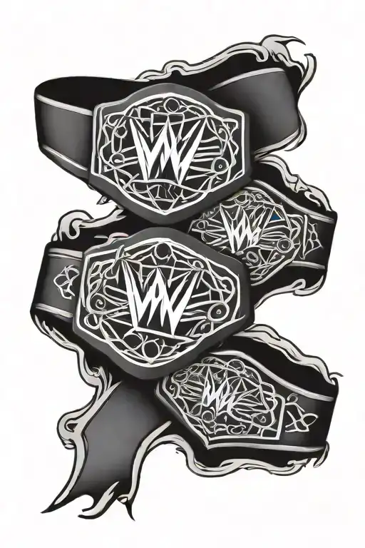 wwe championship belt tattoo design idea