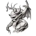 god vs devil tattoo design idea