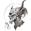 god vs devil tattoo design idea