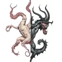 god vs devil tattoo design idea