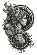 Virgo and Information Technology Circular Structure tattoo design idea