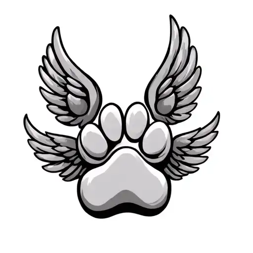 paw print with wings  tattoo design idea