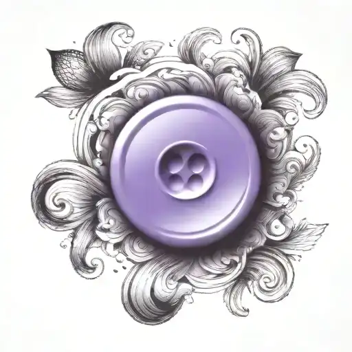 a purple button with 4 even holes tattoo design idea