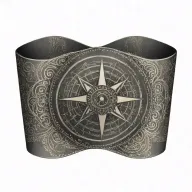 Compass arm band with Geometric tattoo design idea