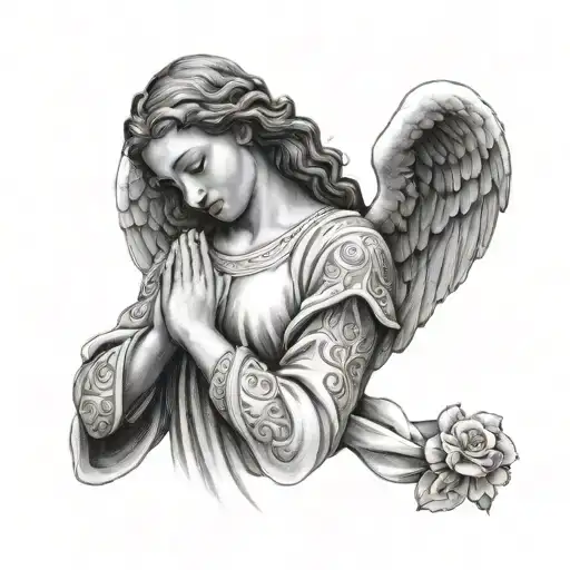 Angel Praying tattoo design idea