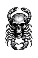 skull scorpion crawling tattoo design idea
