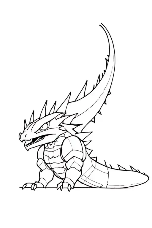kaiju but the lines are thick tattoo design idea