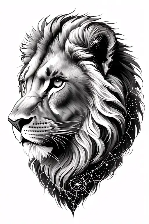 leo star constellation tattoo design idea