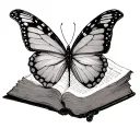 little butterfly and bible tattoo design idea