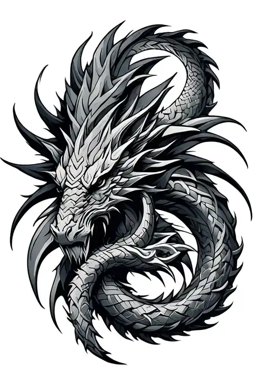 Norse jormungand celtic style shape symbolizing tattoo design idea