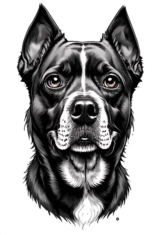 Memorie of dead dog tattoo design idea
