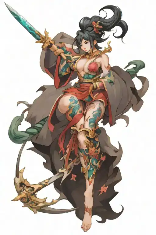 spirit blossom riven league of legends never dies tattoo design idea