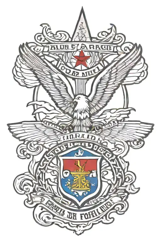 air force logo, Germany, japan, guam, Texas, 2008-2028 tattoo design idea