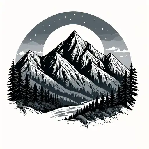 mountains with the words "don't let this darkness fool you, all lights turned off can be turned on" tattoo design idea
