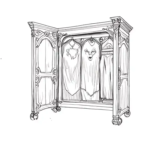 "the chronicles of narnia" wardrobe opening  tattoo design idea