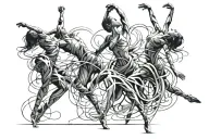 dance poses tattoo design idea