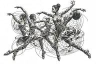 dance poses tattoo design idea