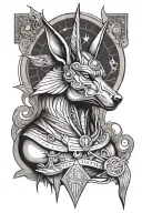 anubis tattoo with libra scales and sign incorporated tattoo design idea