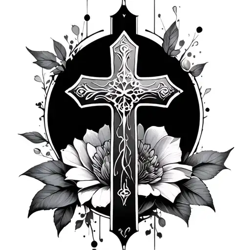 feminine cross tattoo tattoo design idea