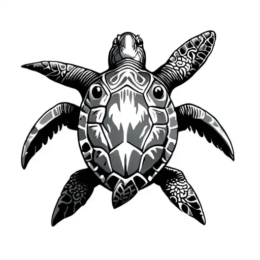 turtle shark sunset ocean tribal design tattoo design idea