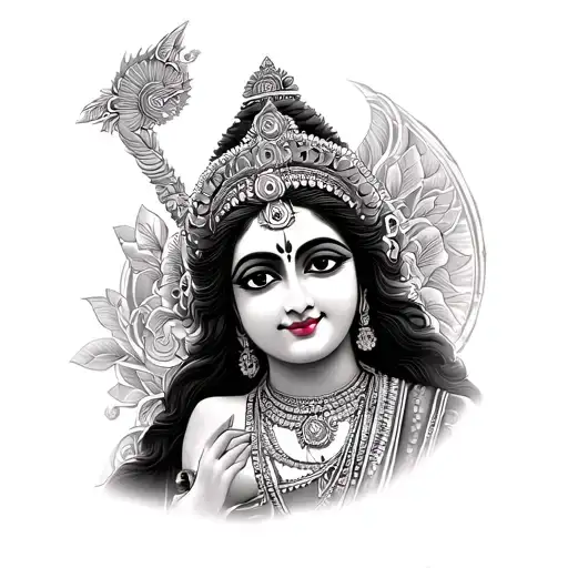 lord vishnu and laxmi tattoo design idea