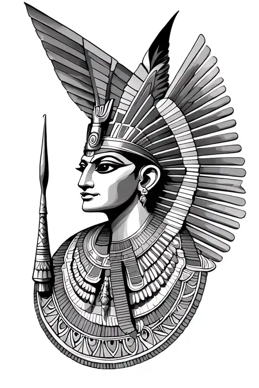 Egyptian god symbol in alchemy tattoo design idea