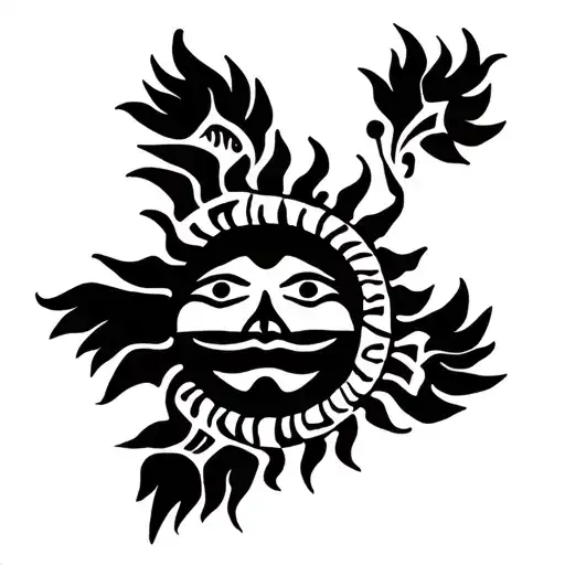 Dominican Taino Sun Tribal Tattoo tattoo design idea