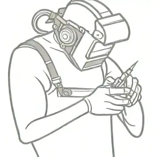 Welder working tattoo design idea