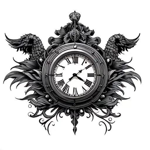 roster clock 11:23 tattoo design idea