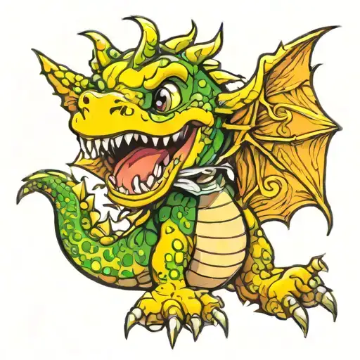 baby dragon tattoo design idea