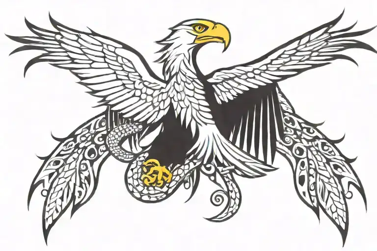 eagle and snake corse tattoo design idea