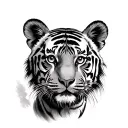baby tiger face tattoo design idea