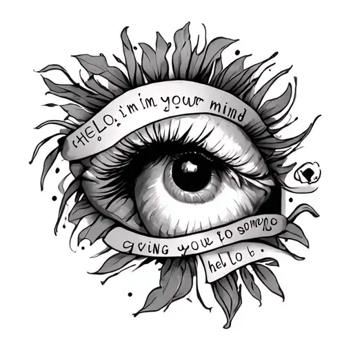 turn these lyrics into a tattoo design: "Hello, I'm your mind, giving you someone to talk to, hello". tattoo design idea