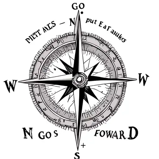 A compass but at the center put a bible and at the N put God and at E put Ma dukes, and at W put Family, at S- Go foward tattoo design idea