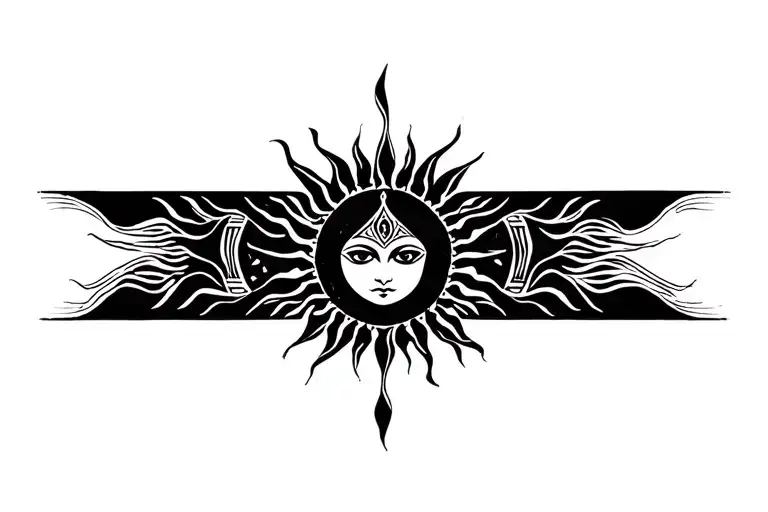karna sun symbol tattoo design idea