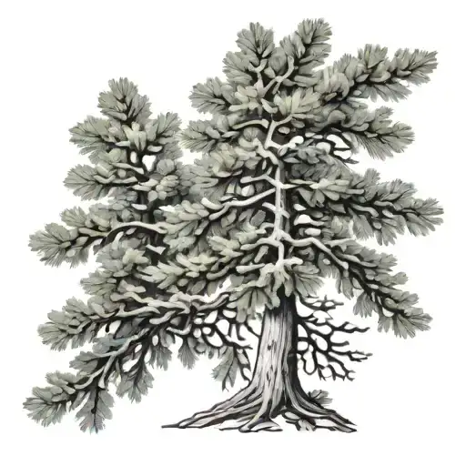 evergreen tree tattoo design idea